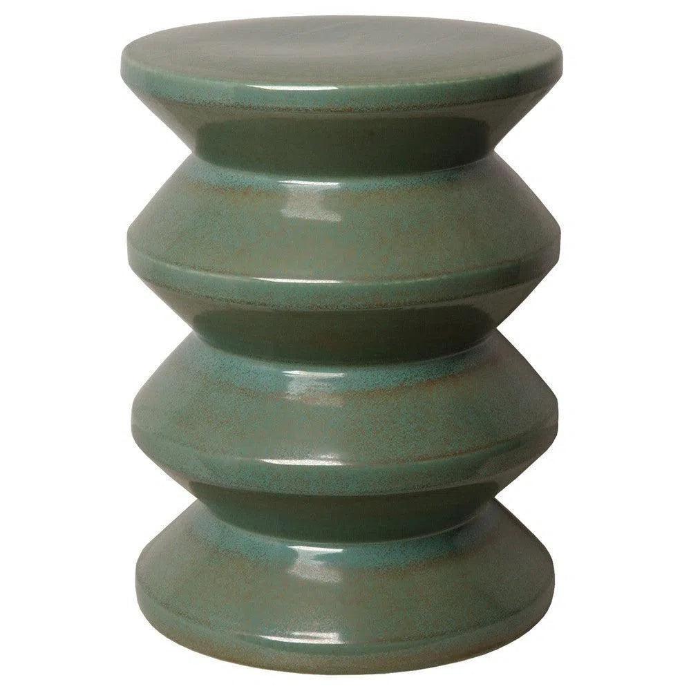 Emissary 18 in. Accordion Ceramic Outdoor Garden Stool