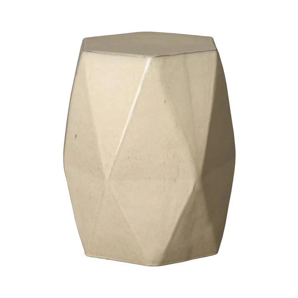 18 in. Brilliant Matrix Ceramic Garden Stool-Garden Stools-Emissary-Cream-LOOMLAN