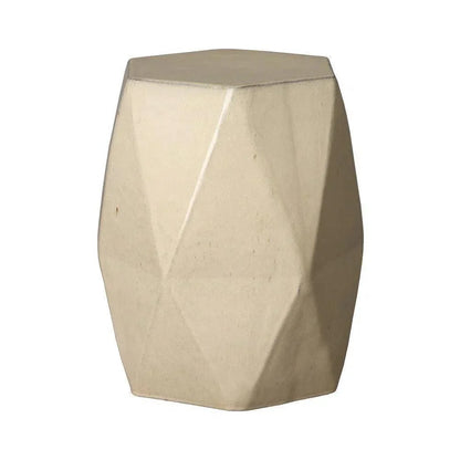 18 in. Brilliant Matrix Ceramic Garden Stool-Garden Stools-Emissary-Cream-LOOMLAN