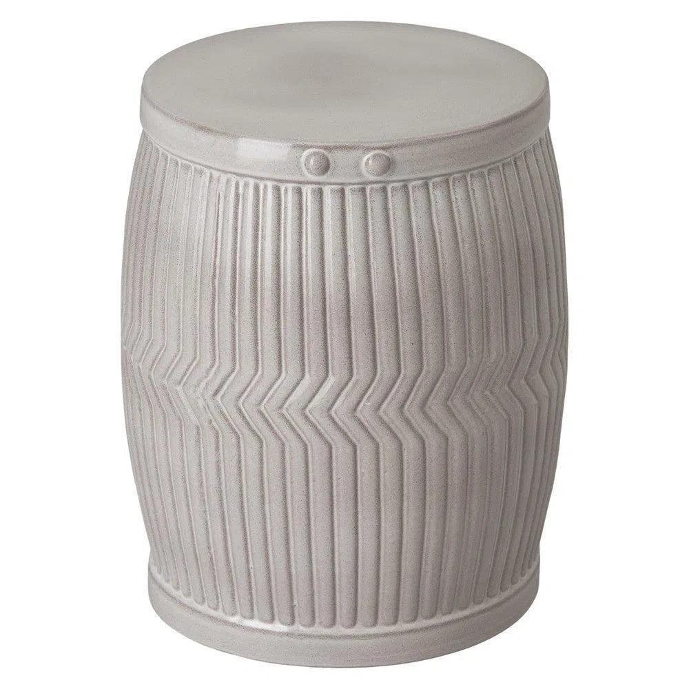 18 in. Dolly Tub Gray Ceramic Outdoor Garden Stool-Garden Stools-Emissary-LOOMLAN