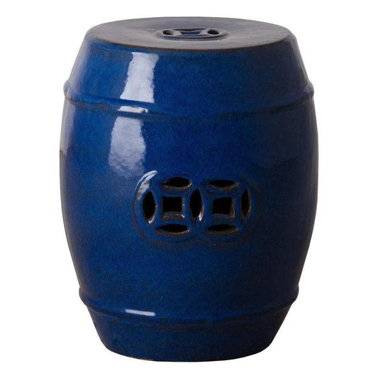 18 in. Fortune Outdoor Decorative Garden Stool-Garden Stools-Emissary-Blue-LOOMLAN