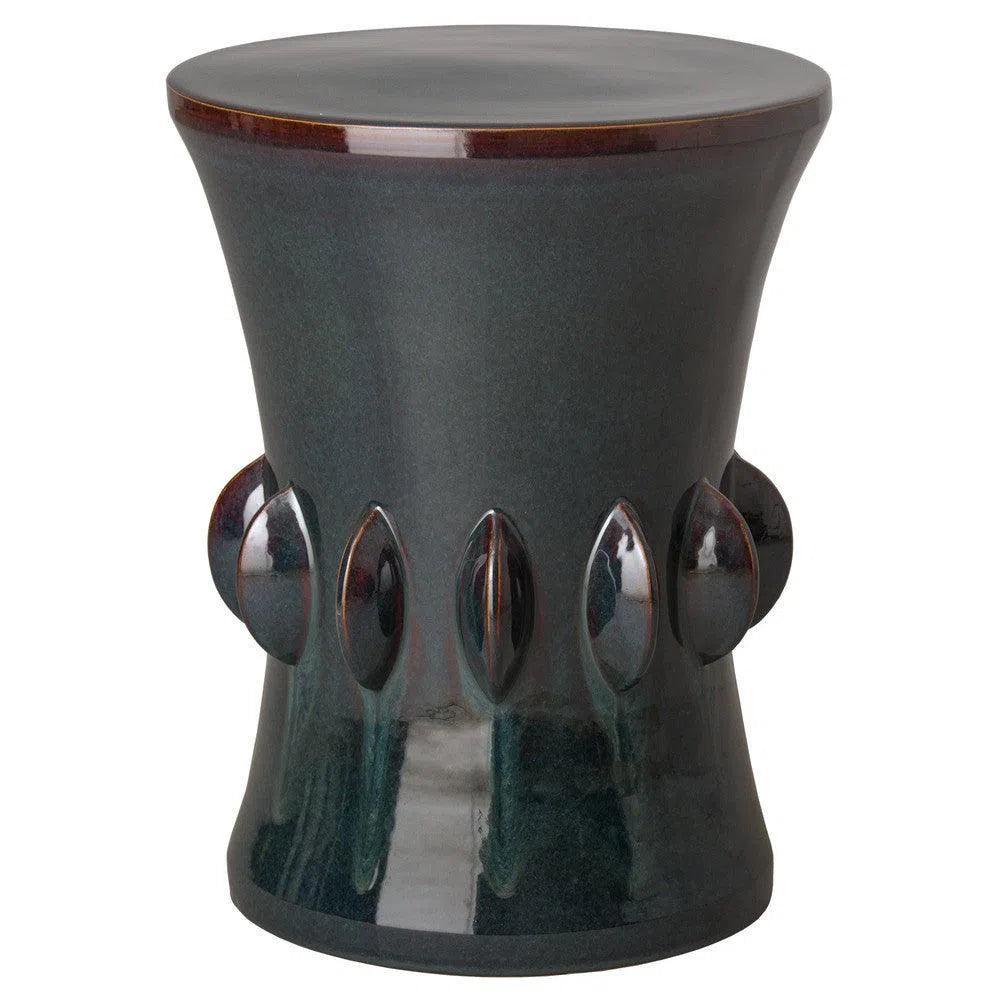 18 in. Jewel Ceramic Outdoor Garden Stool-Garden Stools-Emissary-LOOMLAN