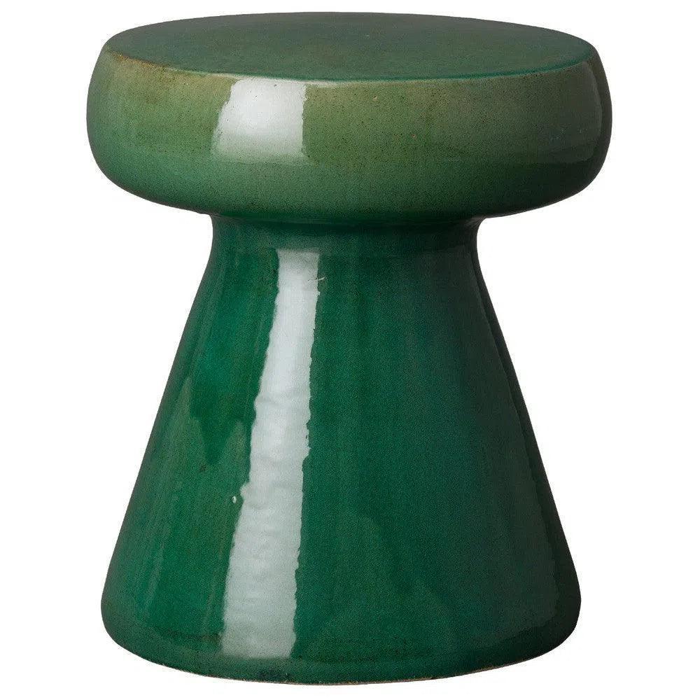 18 in. Mushroom Ceramic Outdoor Garden Stool-Garden Stools-Emissary-LOOMLAN