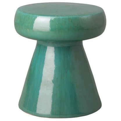 18 in. Mushroom Ceramic Outdoor Garden Stool-Garden Stools-Emissary-Lemon Green-LOOMLAN