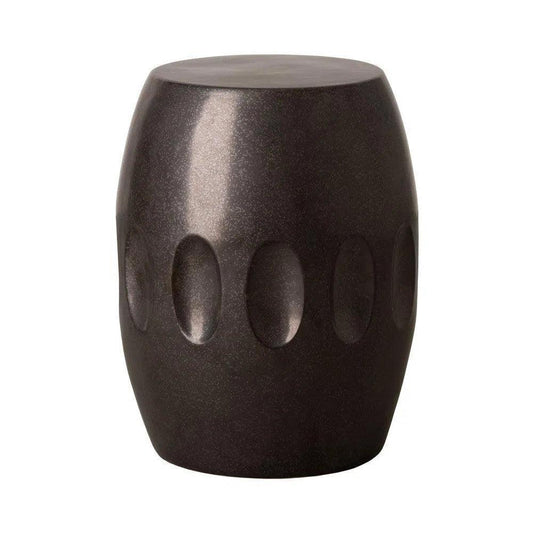 18 in. Orion Ceramic Outdoor Garden Stool-Garden Stools-Emissary-Gunmetal-LOOMLAN