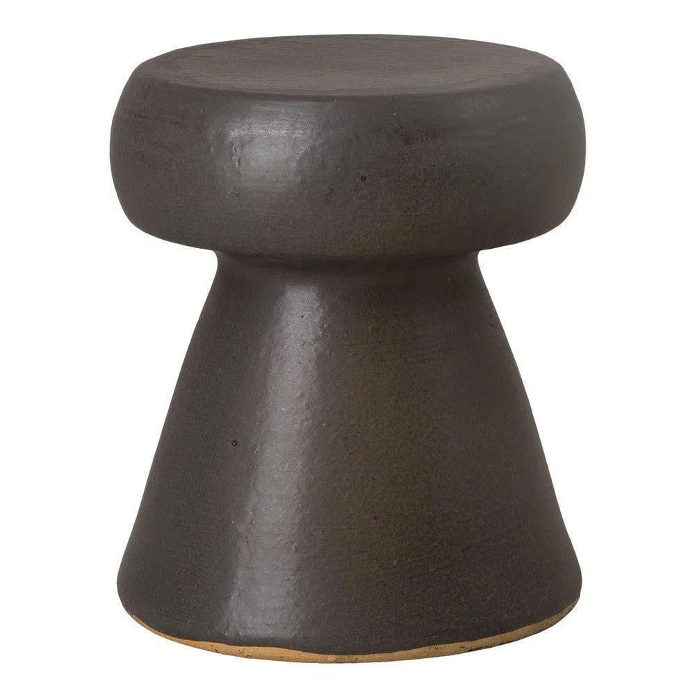18 in. Portobello Ceramic Outdoor Garden Stool Outdoor-Garden Stools-Emissary-Matte Black-LOOMLAN