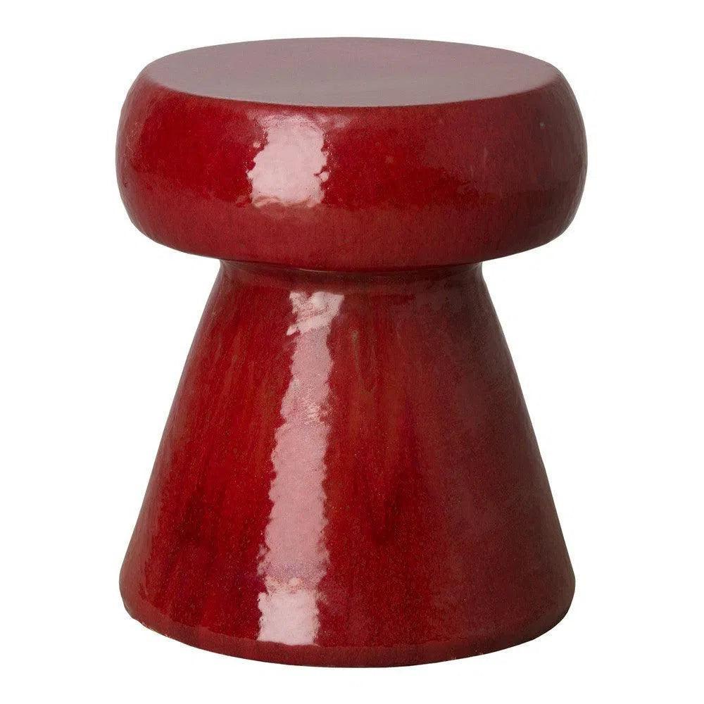 18 in. Portobello Ceramic Outdoor Garden Stool Outdoor-Garden Stools-Emissary-Red-LOOMLAN