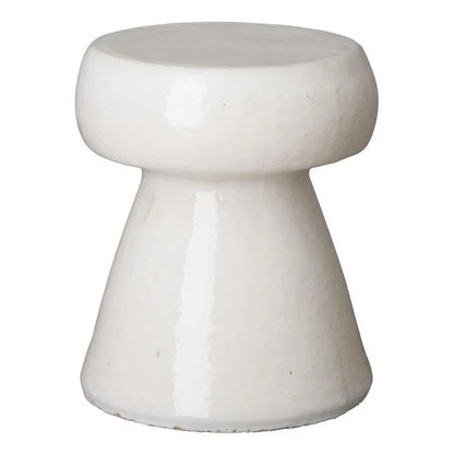 18 in. Portobello Ceramic Outdoor Garden Stool Outdoor-Garden Stools-Emissary-White-LOOMLAN