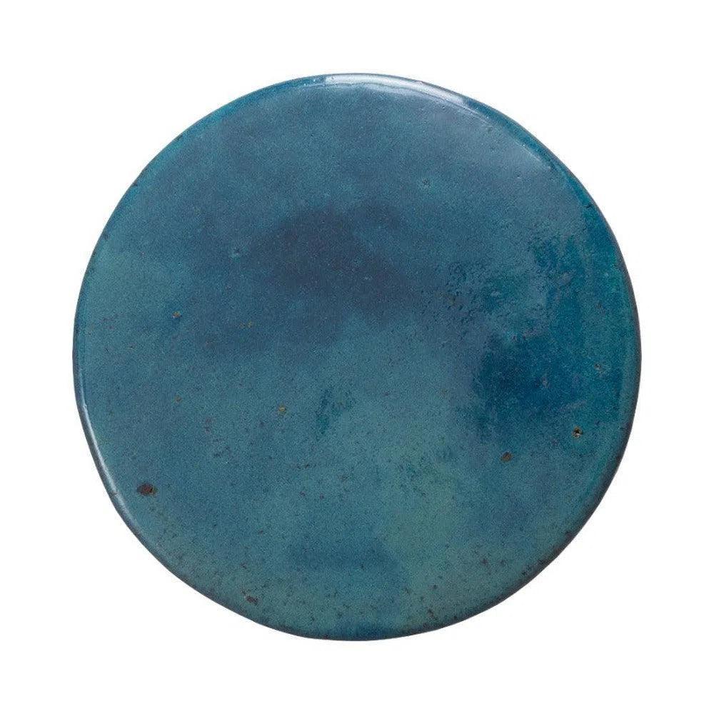 18 in. Round Reef Teal Ceramic Outdoor Garden Stool-Garden Stools-Emissary-LOOMLAN