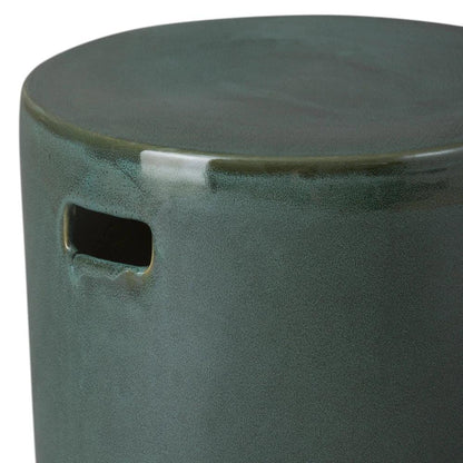 18 in. Round White Ceramic Outdoor Garden Stool-Garden Stools-Emissary-LOOMLAN