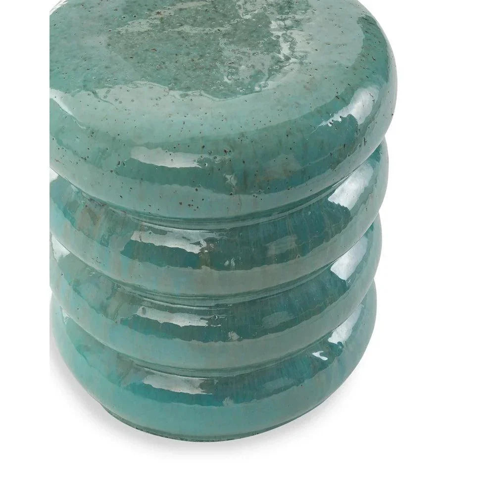 18 in. Torus Ceramic Outdoor Garden Stool-Garden Stools-Emissary-LOOMLAN