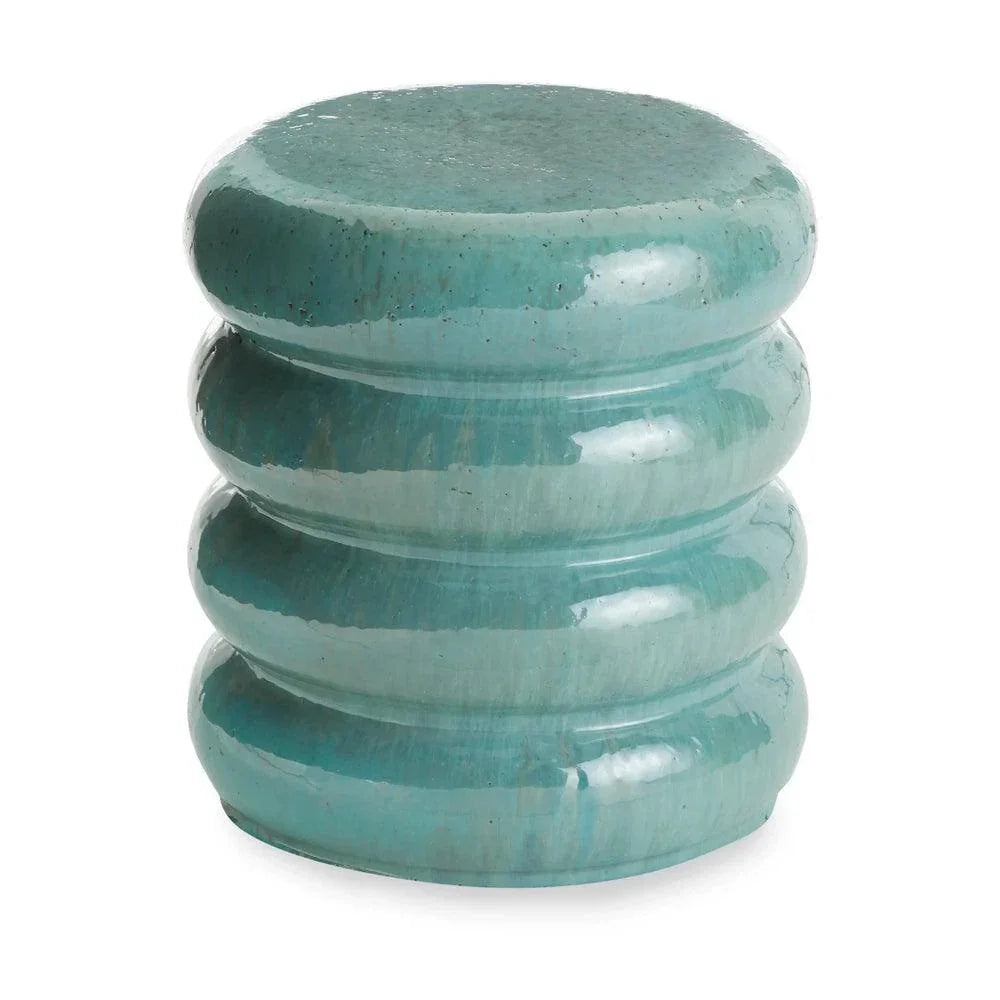 18 in. Torus Ceramic Outdoor Garden Stool-Garden Stools-Emissary-Jade-LOOMLAN