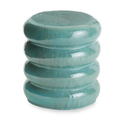 18 in. Torus Ceramic Outdoor Garden Stool-Garden Stools-Emissary-Jade-LOOMLAN