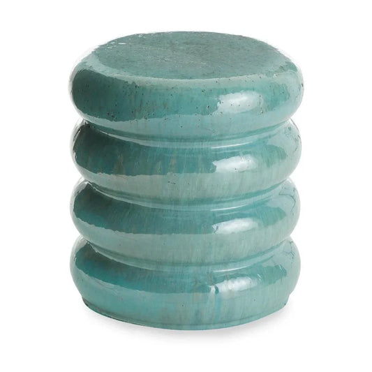 18 in. Torus Ceramic Outdoor Garden Stool-Garden Stools-Emissary-Jade-LOOMLAN