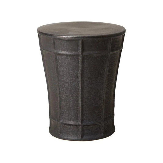 18 in. Varro Ceramic Garden Stool-Garden Stools-Emissary-Gunmetal-LOOMLAN