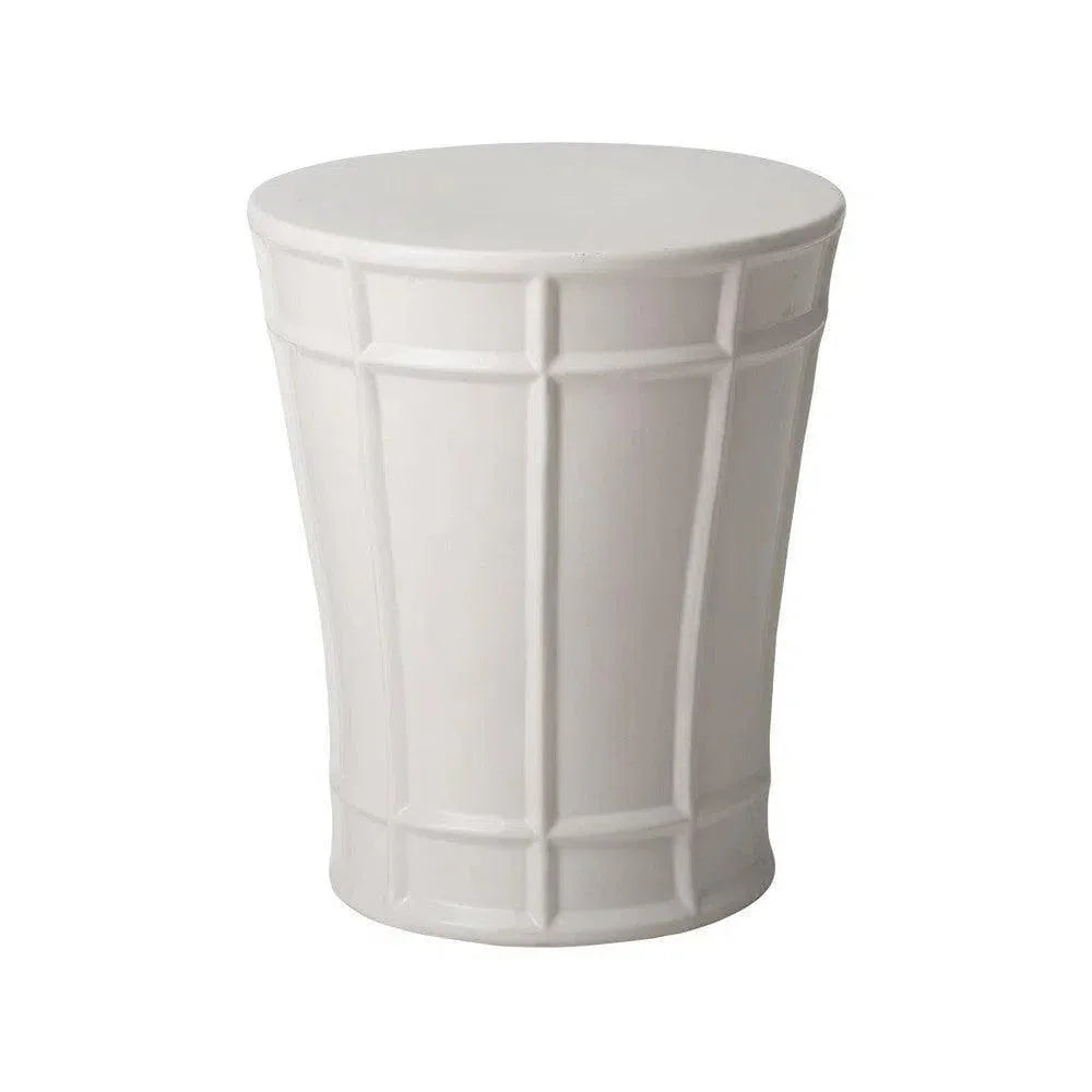 18 in. Varro Ceramic Garden Stool-Garden Stools-Emissary-White-LOOMLAN