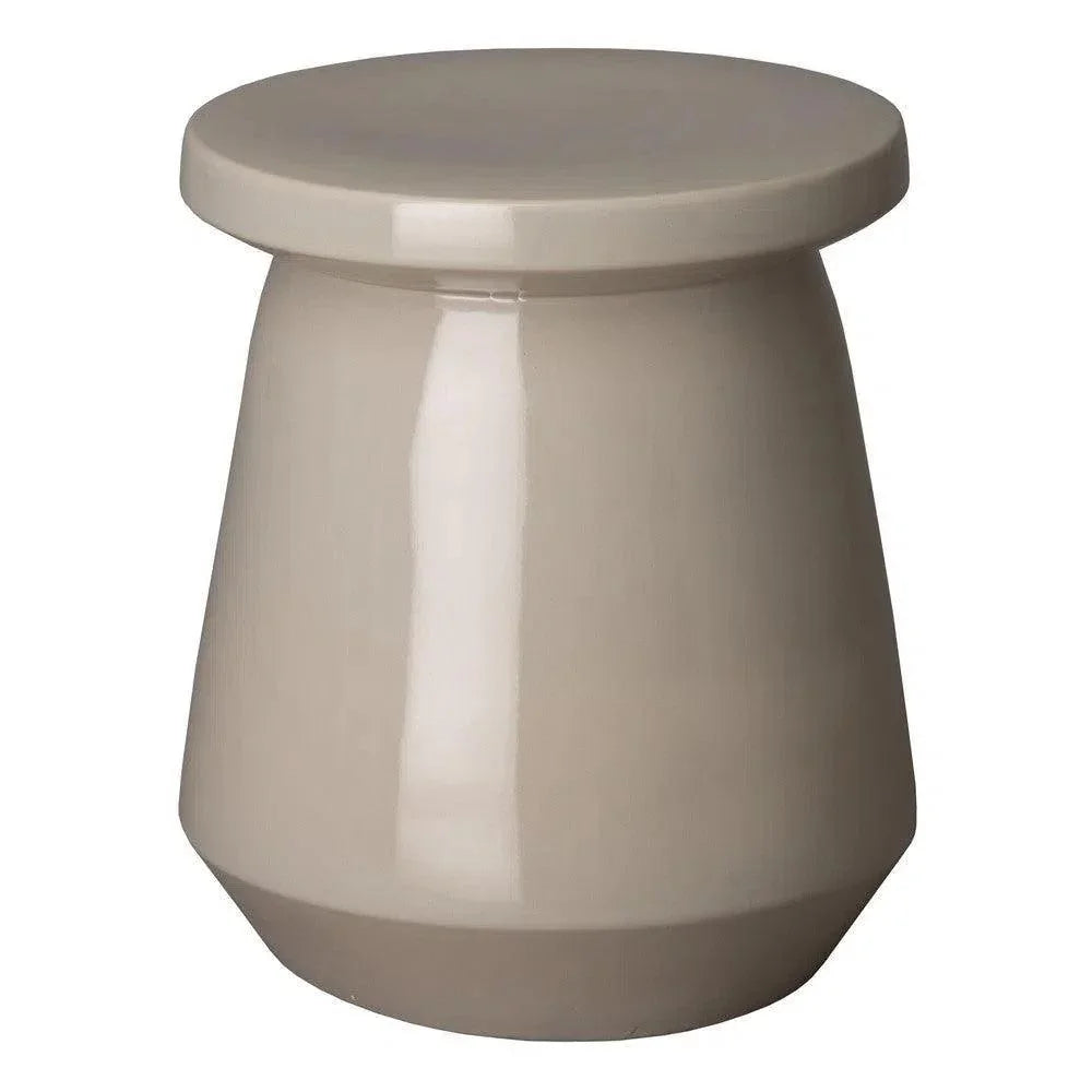 18 in. Vic Ceramic Outdoor Garden Stool-Garden Stools-Emissary-Gray-LOOMLAN