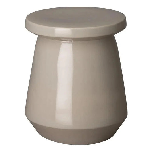 18 in. Vic Ceramic Outdoor Garden Stool-Garden Stools-Emissary-Gray-LOOMLAN