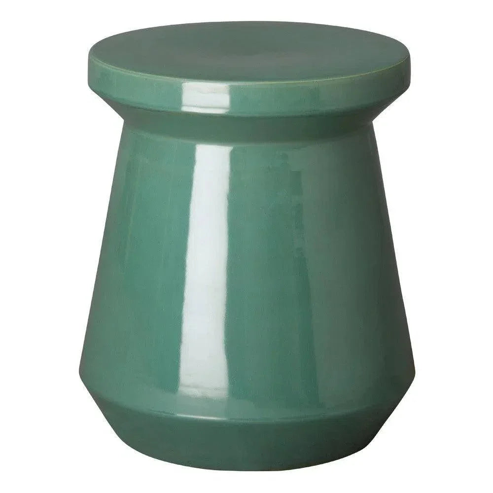18 in. Vic Ceramic Outdoor Garden Stool-Garden Stools-Emissary-Teal-LOOMLAN