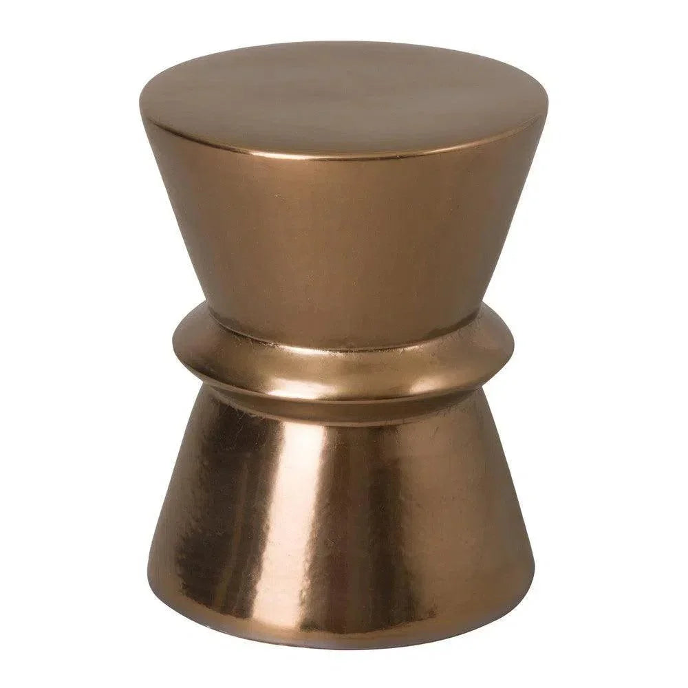 18 in. Zip Ceramic Outdoor Garden Stool-Garden Stools-Emissary-Gold-LOOMLAN