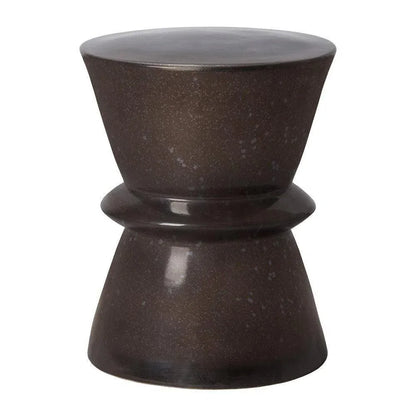 18 in. Zip Ceramic Outdoor Garden Stool-Garden Stools-Emissary-Gunmetal-LOOMLAN