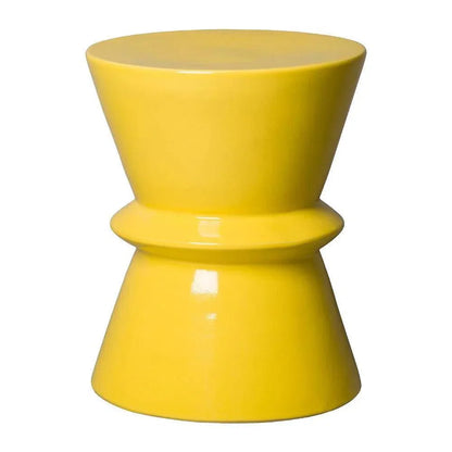 18 in. Zip Ceramic Outdoor Garden Stool-Garden Stools-Emissary-Yellow-LOOMLAN