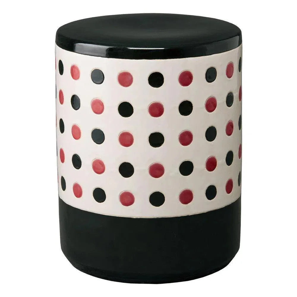 Emissary Polka Dot 18.5"H Ceramic Outdoor Garden Stool