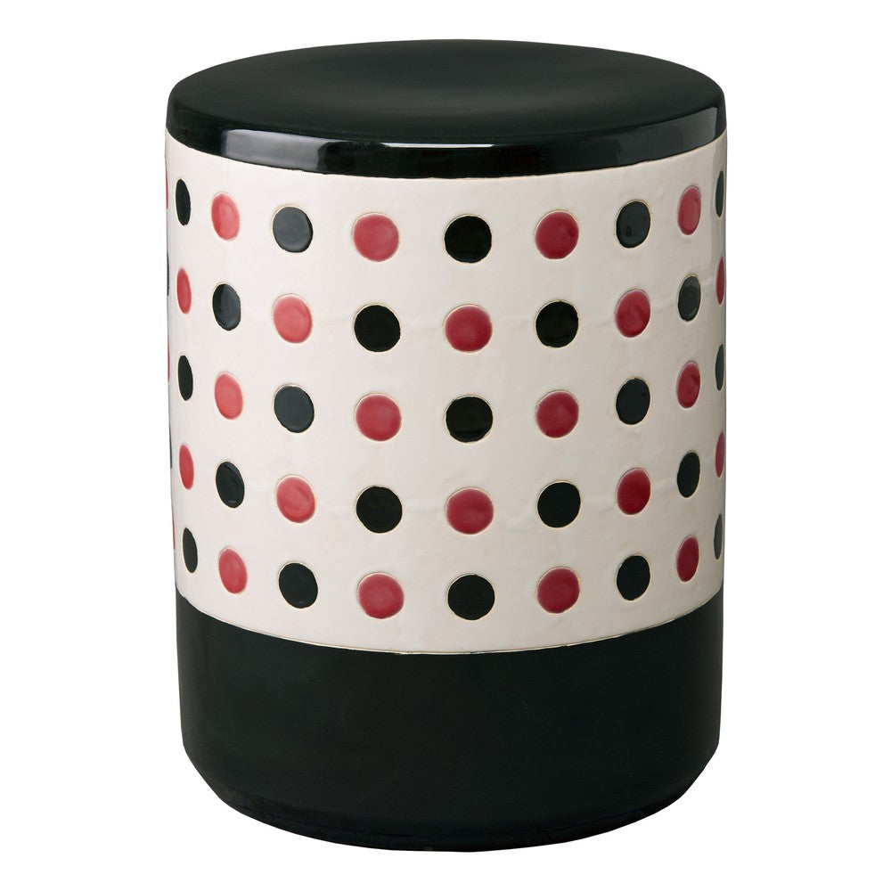 Emissary Polka Dot 18.5"H Ceramic Outdoor Garden Stool