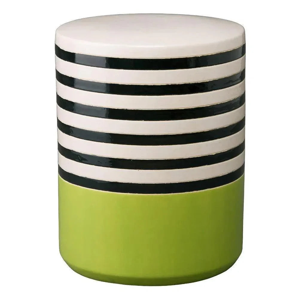 18.5 in. Stripe Ceramic Outdoor Garden Stool-Garden Stools-Emissary-LOOMLAN