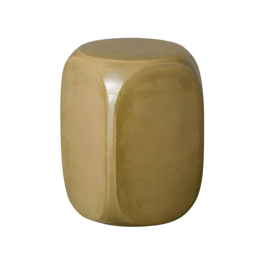 19 in. Dice Ceramic Outdoor Garden Stool-Garden Stools-Emissary-Browns-LOOMLAN