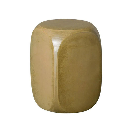 19 in. Dice Ceramic Outdoor Garden Stool-Garden Stools-Emissary-Browns-LOOMLAN