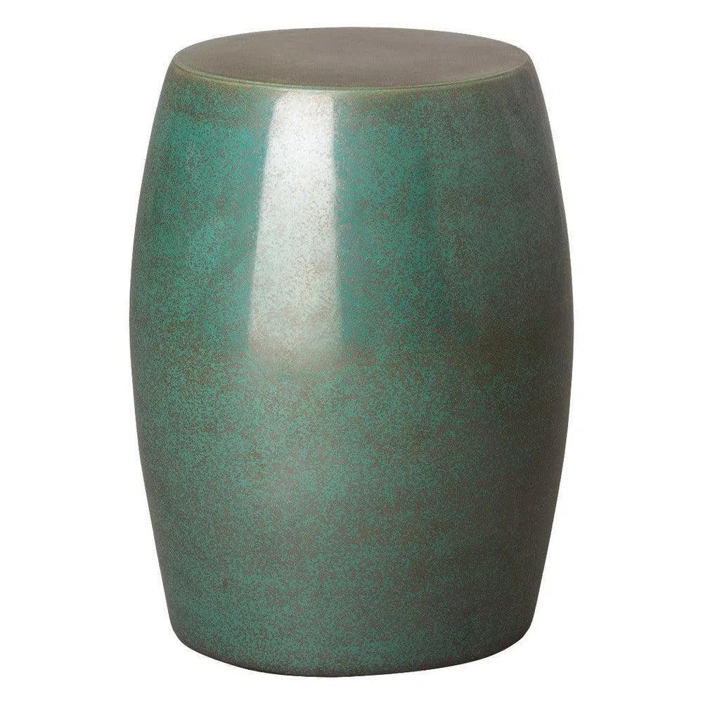 19 in. Smooth Round Ceramic Outdoor Garden Stool-Garden Stools-Emissary-LOOMLAN