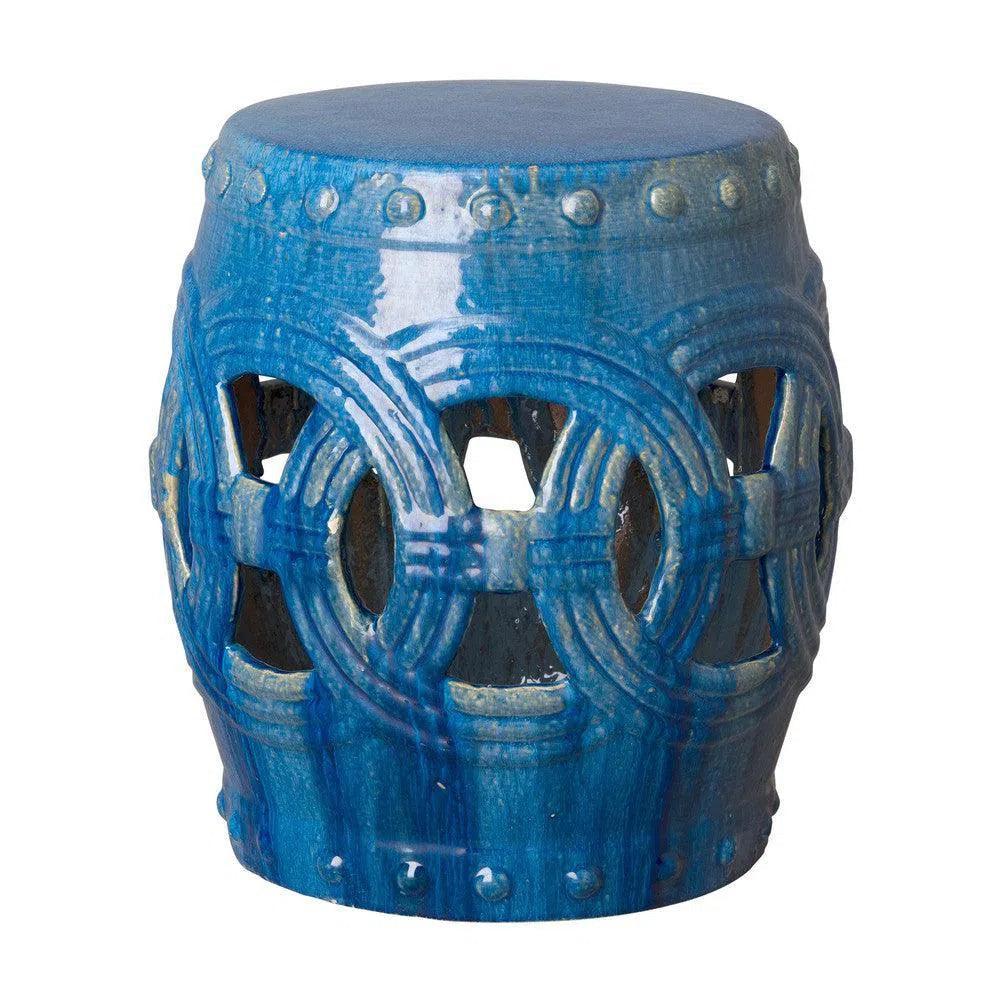 21 in. Eternity Ceramic Outdoor Garden Stool-Garden Stools-Emissary-LOOMLAN