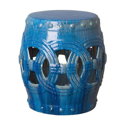 21 in. Eternity Ceramic Outdoor Garden Stool-Garden Stools-Emissary-LOOMLAN
