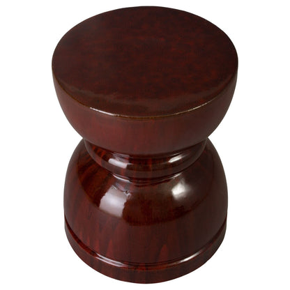 Hourglass Red Ceramic Garden Stool -- view 3