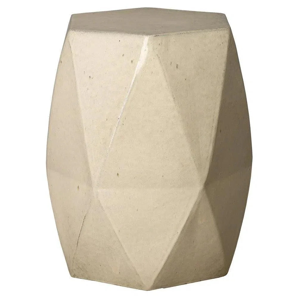 22 in. Brilliant Matrix Ceramic Garden Stool-Garden Stools-Emissary-Cream-LOOMLAN