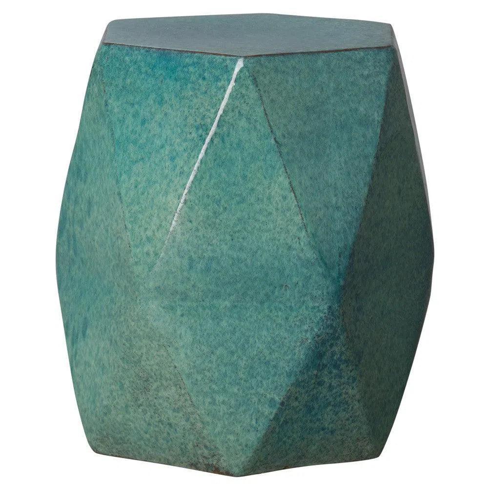22 in. Brilliant Matrix Ceramic Garden Stool-Garden Stools-Emissary-Teal-LOOMLAN