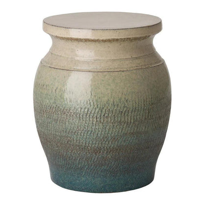 22 in. Koji Ceramic Outdoor Garden Stool-Garden Stools-Emissary-Bayside Green-LOOMLAN