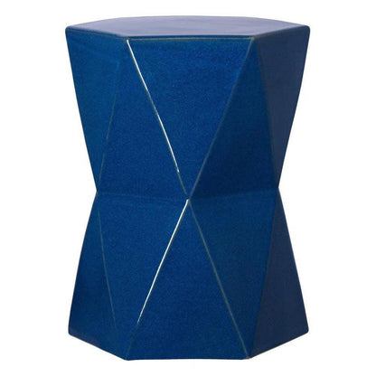 22 in. Matrix Hexagon Outdoor Garden Stool-Garden Stools-Emissary-Blue-LOOMLAN