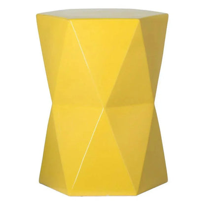 22 in. Matrix Hexagon Outdoor Garden Stool-Garden Stools-Emissary-Yellow-LOOMLAN