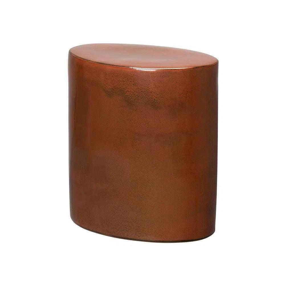 22 in. Oval Ceramic Outdoor Garden Stool-Garden Stools-Emissary-LOOMLAN
