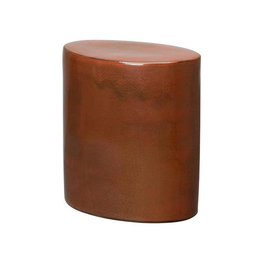 22 in. Oval Ceramic Outdoor Garden Stool-Garden Stools-Emissary-LOOMLAN