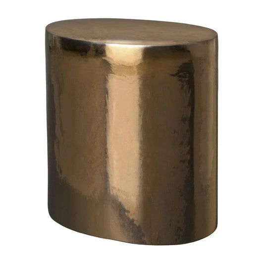 22 in. Oval Ceramic Outdoor Garden Stool-Garden Stools-Emissary-Gold-LOOMLAN