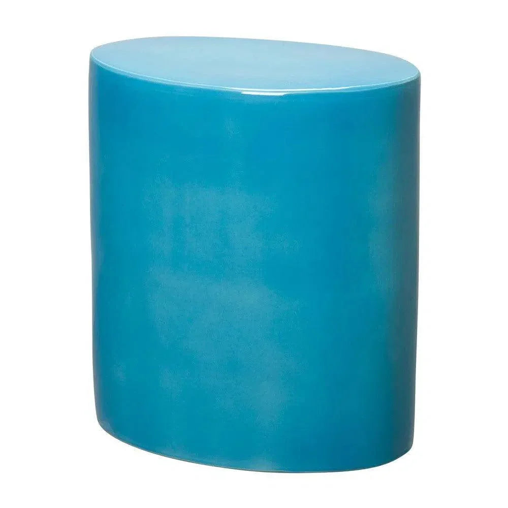 Emissary 22 in. Oval Ceramic Outdoor Garden Stool
