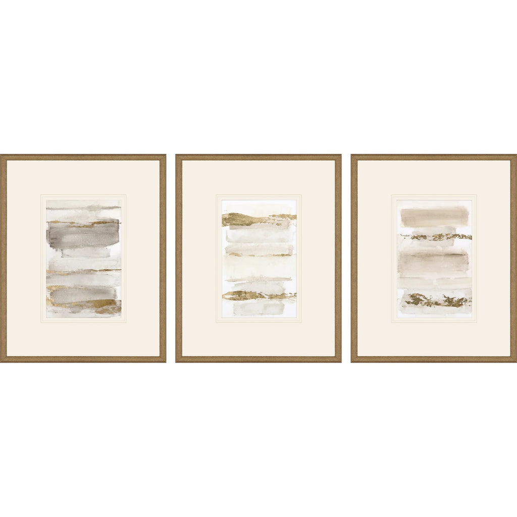 La Torre I Wood Frame Metallic Canvas Art 3PC