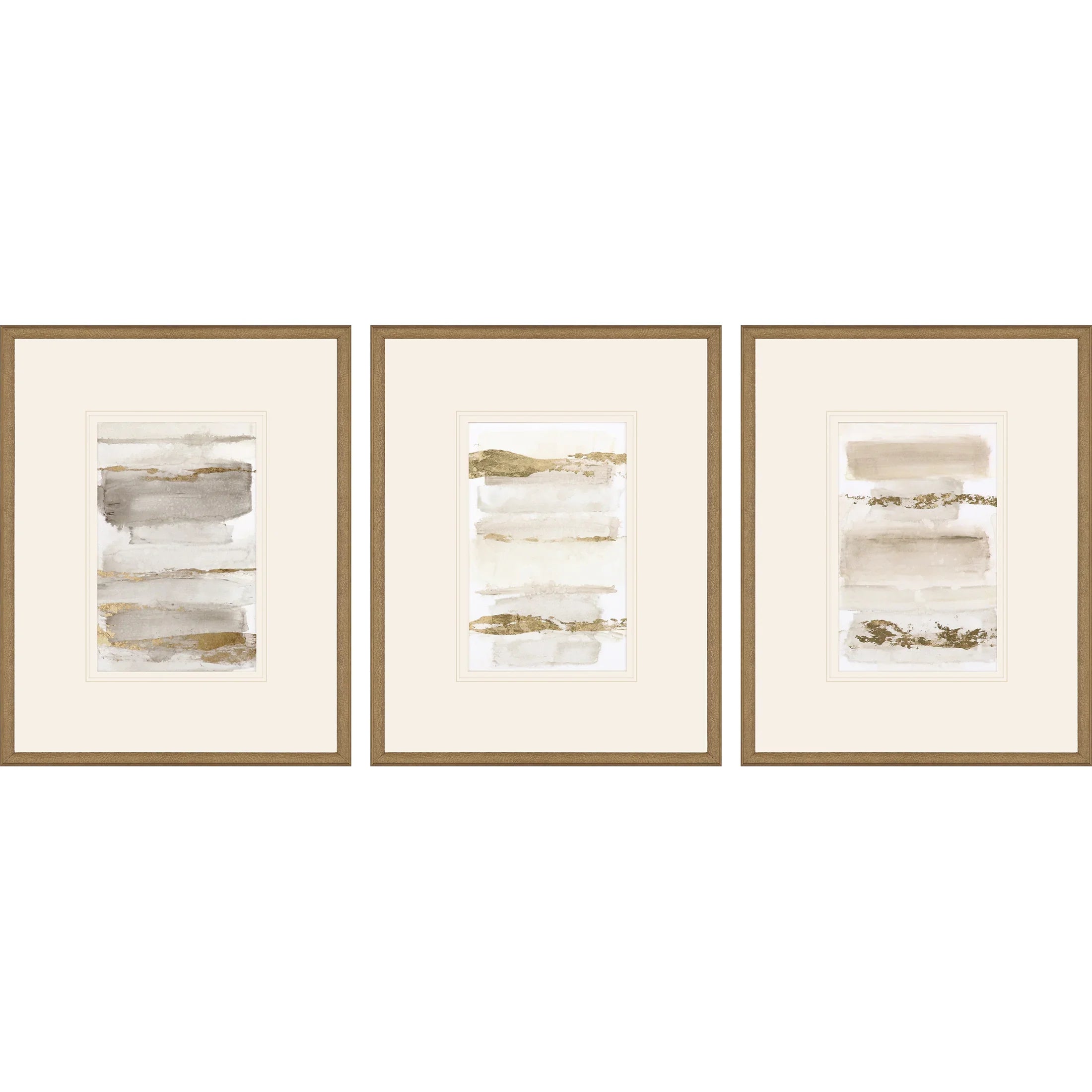 La Torre I Wood Frame Metallic Canvas Art 3PC