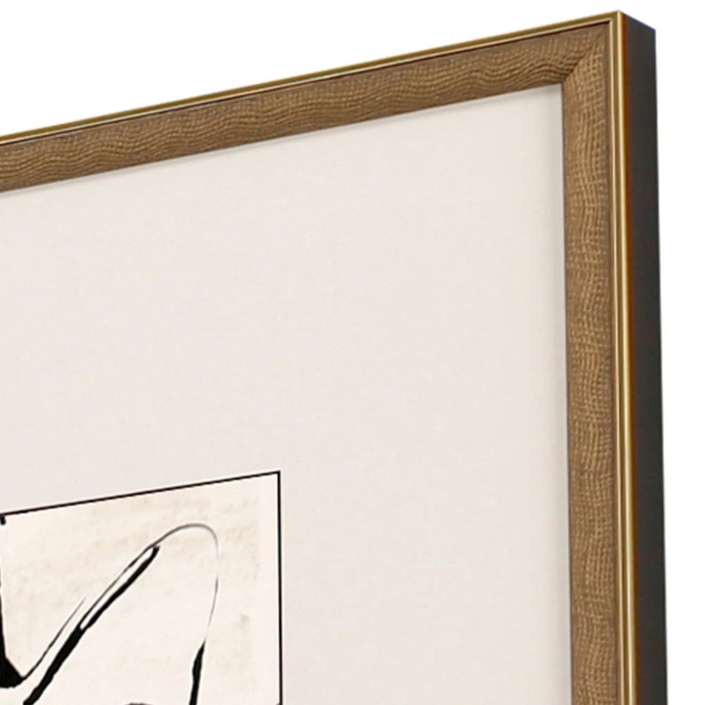 Jete Wood Frame Black Canvas Art 4PC