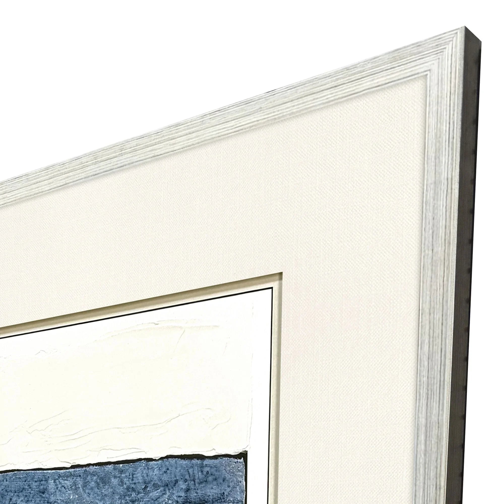 Indigo Framework I Wood Frame Blue Canvas Art
