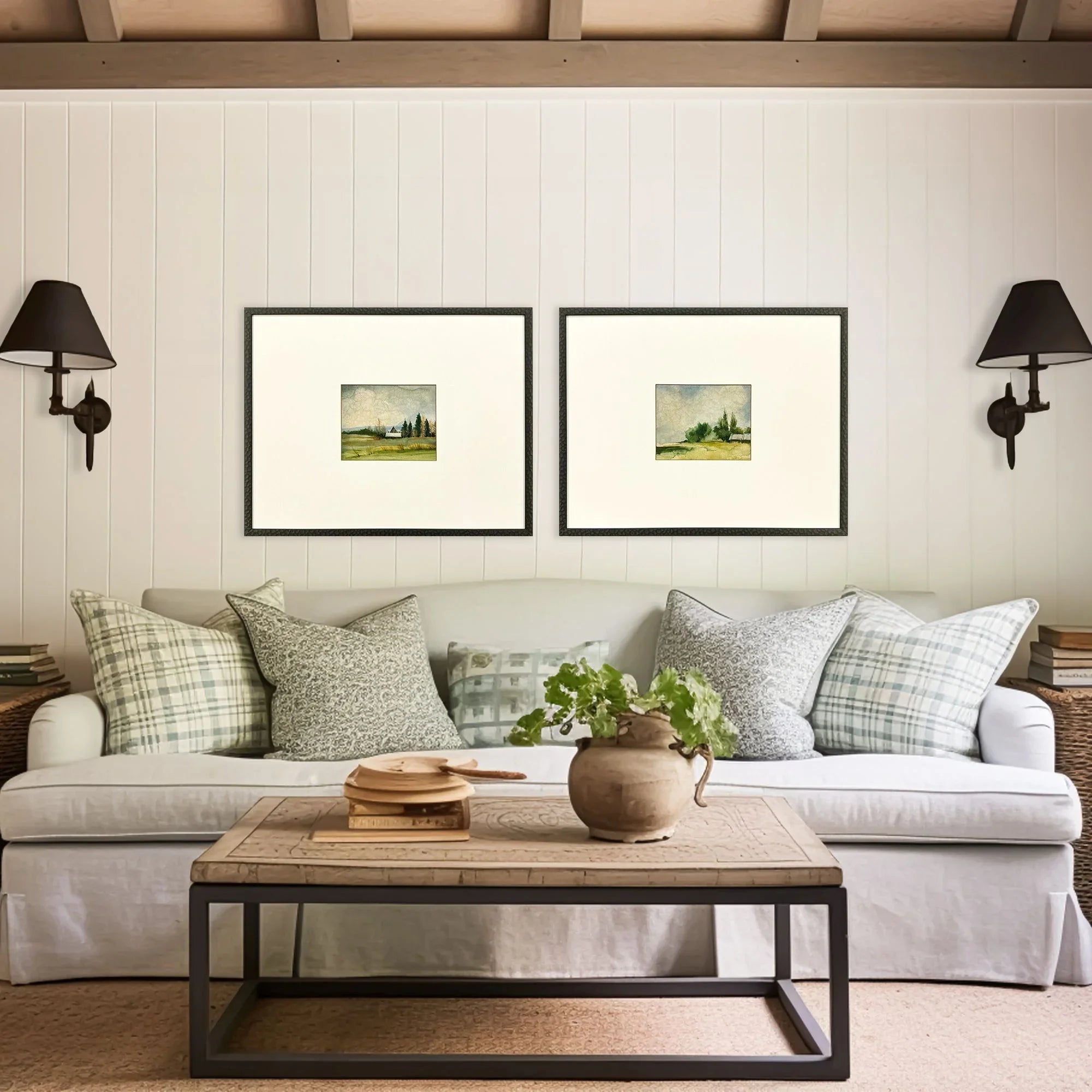 In the Meadows Wood Frame Green Canvas Art 2PC