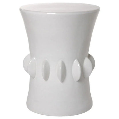 22.5 in. Jewel Outdoor Decorative Garden Stool-Garden Stools-Emissary-White-LOOMLAN